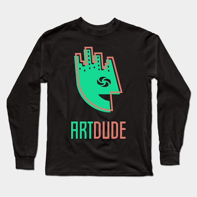 YourArtDude Logo In Green And Red Long Sleeve T-Shirt by yourartdude